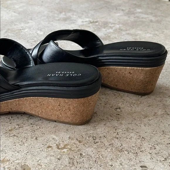 Cole Haan Black Leather Crisscross Mules - Picture 6 of 8